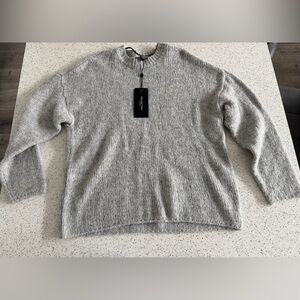 Selected Femme Elegant Gray Women's Crew Neck Sweater L